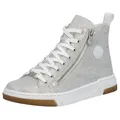Rieker Sneaker High Top-Sneaker, Freizeitschuh, Schnürschuh mit Plateausohle grau|silberfarben 36