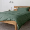 AGA.PIE Bambus Lyocell Bettwäsche-Set 135x200 + 80x40 cm - Dunkel-Grün, 100% Bio Oeko-Tex 100, für Allergiker, Antibakteriell, Ganzjahres-Bettwäsche, Atmungsaktiv, Geruchshemmend, Besonders sanft