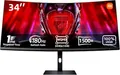 XIAOMI G34WQi Ultrawide Gaming Monitor 34 Zoll - WQHD, 180Hz, 1ms, HDR 10, 100% sRGB, 4000:1 Kontrast, 350nits, FreeSync, RGB Ambient Light, Low Blue Light, Randlos, Schwarz