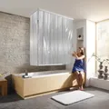 Kleine Wolke Eckduschrollo-Komplettset für Badewanne Milky 138 x 240 cm und 62 x 240 cm