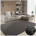 Wohnando Teppich MY-RUG Hochflorteppich Shaggy Star 150x100cm, rechteckig, Höhe: 38 mm, einfarbig, leicht glänzend, extra flauschig grau rechteckig | 100 cm x 150 cm x 38 mm