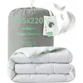 Welldora Komfort Bettdecke 155x220 Sommer - 100% Extraweiche Federn & Daunen - Allergiker Decke - Dünne leichte Sommerdecke Daunendecke