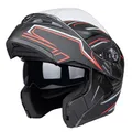 Helm für Motorräder Full-Face Motorcycle Helmet Tragbarer Integralhelme Flip-up Motorradhelm Zertifizierung von DOT (Magie, XXL)