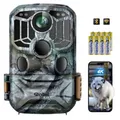Rollei Wildkamera 4K WiFi, 48MP 4K Wildtierkamera mit Bewegungsmelder Nachtsicht Infrarotkamera mit Handyübertragung App 2" TFT-LCD Display IP65 Wasserdicht Überwachungskamera mit Akku für Jagd Wald