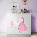 Les Tendances - Kommode Mit 3 Schubladen Kocot Kids Babydream Die Prinzessin Und Das Pferd - Weiß