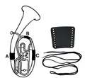 Gewa 720590 Handschutz Leder Tenorhorn, Teil B, Schnürverschluss