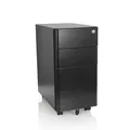 hjh OFFICE 743017 Rollcontainer schmal Color I Stahl Schwarz Schubladenschrank mit Rollen, A4 Hängeregister, abschließbar