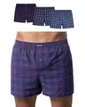 Snocks American Boxershorts Herren aus Bio-Baumwolle 3er-Pack, Weite Passform und lockerer Fit, Kein juckendes Etikett und komfortabler Bund, Unterhosen Herren Gr.M, Farbe Großes Karo Mix Blau