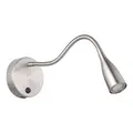 EGLO LED Wandlampe Olivandino 1, Schwanenhals Leselampe Wandmontage, Bettlampe Wand mit Schalter und USB Ladefunktion, Wandleuchte Schlafzimmer, Metall in Silber, warmweiß