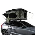 Hartschalen Autodachzelt Dachzelt Box für 2-3 Personen Camouflage ABS 3-15 Sek. Pop-Up 3000mm Wasserdicht Auto PKW Outdoor Camping Leiter 5,5cm Matratze Stiefeltaschen GRATIS Netz & Solar Taschenlampe
