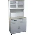 Küchenbuffet Blanca Weiß mit Regalfächern und einer Schublade 80x170x48 cm (B x H x T) - Weiß