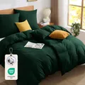 BEDELITE Bettwäsche 135x200 Baumwolle 4teilig - Bettbezüge 135x200cm 2er Set Dunkel Grün mit 2 Kissenbezüge 80x80 cm, Oeko-TEX Bedding weiche und kuschelige Bettwaren
