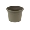 greemotion Pflanzkübel Fiona, UV-Beständiger Blumentopf aus Kunststoff, Pflanzgefäß mit Bodenlöchern, Volumen ca. 61 l, ca. Ø 60 x H 42,5 cm, Taupe