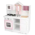 KidKraft Modern Country Kinderküche aus Holz mit Scheibengardinen, Spielküche im Landhausstil, Rosa und Weiß, Spielzeug ab 3 Jahre, 53222 [Exklusiv bei Amazon]