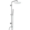 JOHO Regendusche Duschsystem Edelstahl Duschset ohne Armatur, Chrom Duschgarnitur Duschstangeset mit Rund Kopfbrause D20cm - Silber