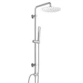 Görbach Duschsystem ohne Armatur mit Edelstahl Regendusche, massive Kopfbrause 20 cm Chrom, stabile Duschstange aus Edelstahl, verstellbare Halterungen, kompatibel mit bestehenden Bohrlöchern