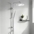 Duschsystem ohne Armatur mit Edelstahl Regendusche, massive Kopfbrause 20 cm ...