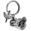 FABACH Motorrad Schlüsselanhänger mit Schutzengel - Geschenk Engel Schlüsselanhänger für Motorradfahrer - Geschenke Motorrad Glücksbringer Fahr vorsichtig