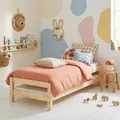 Stapelbett RINO 90x190 cm 2er Set in natur aus Kiefer Massivholz, Kinderbett mit Gästebett aus massivem Holz, platzsparendes Stapelliege Massivholzbett