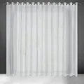 Eurofirany Leinen Optic Vorhang Lexy mit Ösen - 1Stk. - Eco Boho Natürlich Fenstergardine Wohnzimmer Schlafzimmer 140x250cm Weiß