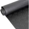 ANRO Gummimatte Riffelblech Premium Gummi TPE Bodenmatte Bodenbelag Antirutschmatte, Einzelstück, 1-St., Ein Zuschnitt nach Ihrer Auswahl, Riffelblechoptik - geprägt schwarz 100 cm x 60 cm x 3 mm