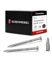SCREW REBEL Terrassenschraube ST-FIX Edelstahl A2 5,0 x 50mm - 200 Stück inklusive S2-Bit, TX 25, Zier-Senkkopf, Schaftfräser, Sägezahn Gewindeschliff, Cutspitze, Dielenschraube gewachst