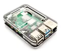 Slim Acryl Gehäuse für Raspberry Pi 4, stackable, transparent/schwarz