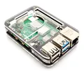 Slim Acryl Gehäuse Case für Raspberry Pi 4, stackable, transparent/schwarz