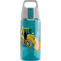 Sigg - Trinkflasche Kinder - Viva One Builder - Für Kohlensäurehaltige Getränke Geeignet - Auslaufsicher - Spülmaschinenfest - BPA-frei - Sport & Schule - Blau mit Baggerlader - 0,5L