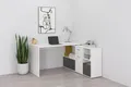 FMD Eckschreibtisch Lexo, Schreibtisch/Sideboard viel Stauraum, beidseitig montierb., 136/205 cm