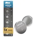 ABSINA 5X CR1225 Knopfzelle 3V Lithium - CR 1225 auslaufsicher & Lange Haltbarkeit - Lithium CR1225
