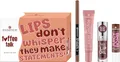 essence toffee talk brown lip set 01 Pout Au Chocolat, 4-teiliges Set, Lipliner, Lippenöl, Lippenbalsam & Treatment, matte bis glänzende Brauntöne