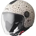 GMS Motorrad Helm L Gelato Stracciatella - Jethelm mit Sonnenblende weiß-braun
