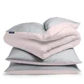 Bettwäsche 200 x 200 cm 2x Kissenbezug 80 x 80 cm Set Super Mikrofaser Rosa