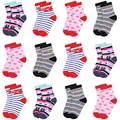 Libella 12er Kinder Mädchen Socken mit Punkte und Streifen Kids Füßlinge Sneakersocken bunt 2803 27-30