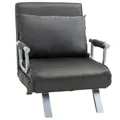HOMCOM Sessel, Breite: 65 cm, inklusive Auflagen - grau