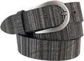 Ledergürtel, mit reflektierendem Streifendesign, Gr. 80, schwarz