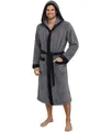 Bademantel Herren Kapuze Frottee 100% Baumwolle OEKOTEX® Lang Cadiz GrauSchwa...