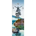 Artland Wanduhr Glasuhr Herbstszene des Hintersee vor Alpen (wahlweise mit Quarz- oder Funkuhrwerk, lautlos ohne Tickgeräusche) blau