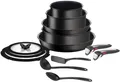 Tefal Topf-Set Ingenio Unlimited On, Topf und Pfannenset abnehmbarer Griff, stapelbar, Aluminium (Set, 13-tlg., Kasserollen 16/20/24cm, Pfannen 24/28cm, Griffe, Deckel, Küchenhelfer), platzsparend, Pfannen Induktion mit Antihaftversiegelung, L39593
