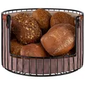APS Brotkorb/Obstkorb Metall mit Tasche aus Baumwolle, ? 27,5 cm, H?he 18,5 cm