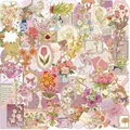 Die-Cut Blumen Sticker (50 Stück) - Transparente Goldfolie Scrapbooking