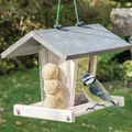 Vogelhaus Vogel Futter Haus zum Aufhängen mit Seil Plexiglas Kiefernholz Hütte