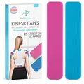 Health Press Kinesiotapes - 50 Kinesiologie Tape Streifen Precut Blau + Rosa (25cm x 5cm) Kinesiotape - Profi Physio Tape und Sporttape - Hautfreundliche Tapes DERMATEST: SEHR GUT