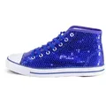 Party Factory Pailletten Schuhe blau Glitzer Sneaker Damen Herren Größe 36 Sneaker mit Schnürsenkel blau 37 EU