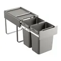 Einbaumülleimer 40L (2x20L) 2 Fächer mit Deckel Mülltrennsystem 2fach SVITA