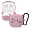 kwmobile Hülle kompatibel mit Samsung Galaxy Buds 2 Pro/Buds 2 / Buds Live Hülle - Silikon Kopfhörer Schutzhülle Case Cover Schwarz Rosa