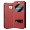 Cadorabo Schutzhülle für Samsung Galaxy S6 Hülle in Rot Handyhülle Book Case Cover Etui
