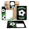 JUNAPACK Einladungskarten Fußball zum Geburtstag Einladungen Karten mit Umschlägen Mitgebsel, Mitbringsel Set Fussball Gastgeschenke zum Kindergeburtstag