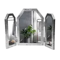 Wandspiegel ALBI silber Aluminium 3-teilig klappbar Badezimmer Antik Design